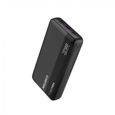 Външна батерия CANYON OnPower 240 PB-240 25000mAh 140W Power Delivery, три порта, дисплей, тъмно сив