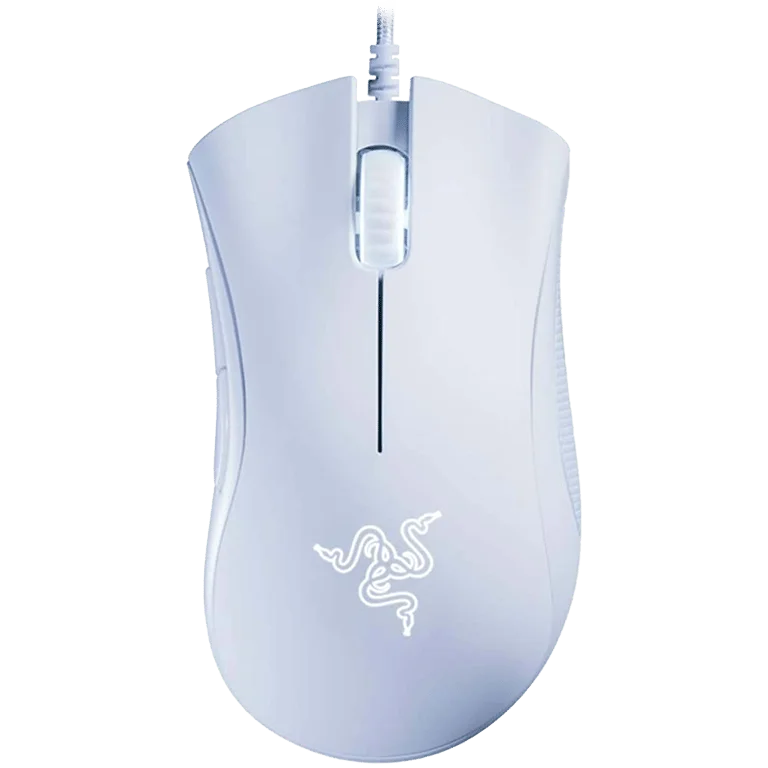 Гейминг мишка Razer DeathAdder Essential White Edition, 6400 dpi, ергономична, механични суичове, 1000 Hz Ultrapolling, бяла