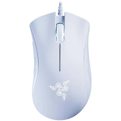 Гейминг мишка Razer DeathAdder Essential White Edition, 6400 dpi, ергономична, механични суичове, 1000 Hz Ultrapolling, бяла