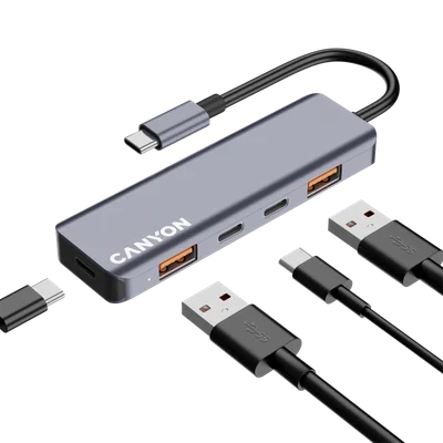 CANYON hub DS-18 5in1 USB-C Grey