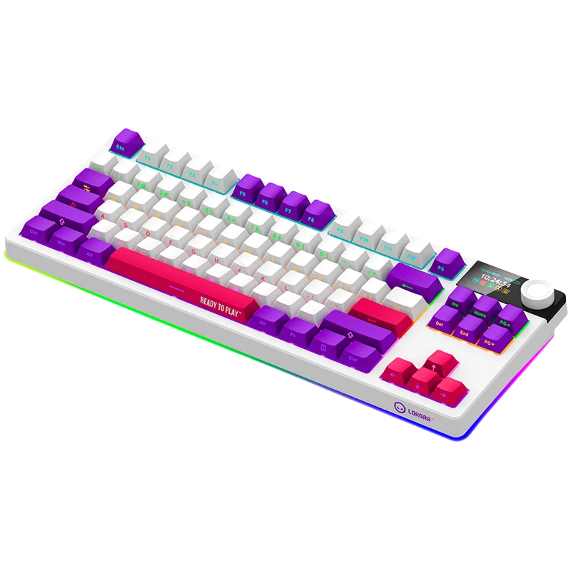 LORGAR Gaming Keyboard KBP70TKLW Pro Wireless White EN