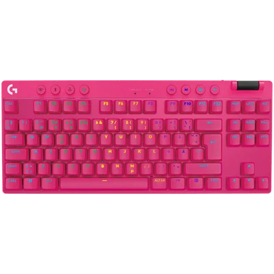Гейминг клавиатура Logitech G PRO X TKL LIGHTSPEED – Magenta, механична, безжична, US INT'L, Tactile