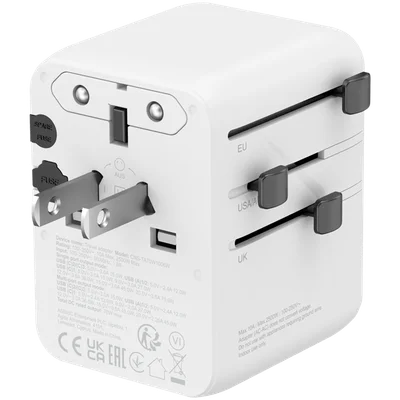 Захранващ адаптер CANYON OnTour 70 EU/UK/US/AUS 70W бял