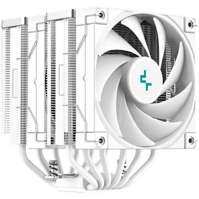 Охладител за процесор DeepCool AK620 WH 2x120mm PWM FDB, 260W TDP, 6 топлинни тръби, бял