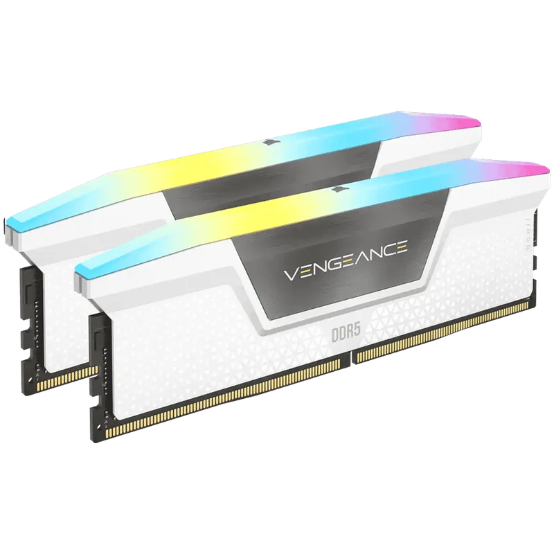 CORSAIR VENGEANCE RGB DDR5 32GB (2 x 16GB) DDR5 6000 CL30-36-36-76 1.40V Intel XMP & AMD EXPO - White