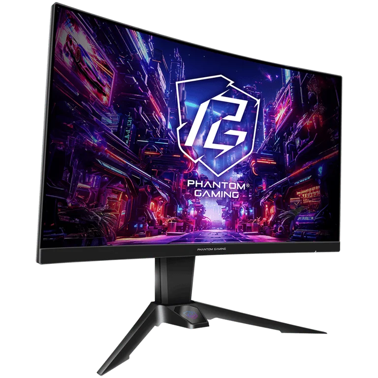 Asrock Curved Gaming Monitor, 27" QHD(2560x1440) VA, Anti-Glare, 180 Hz, 132% sRGB, 5000:1, 16:9, 300 cd/m^2, 178º/178º, 1ms (MPRT), FreeSync, Flicker-free, Tilt, Swivel, Hight adj, VESA, 2x 2W Speaker, 2x HDMI, 1x DP, 1x Audio, Wi-Fi antenna, 3Y