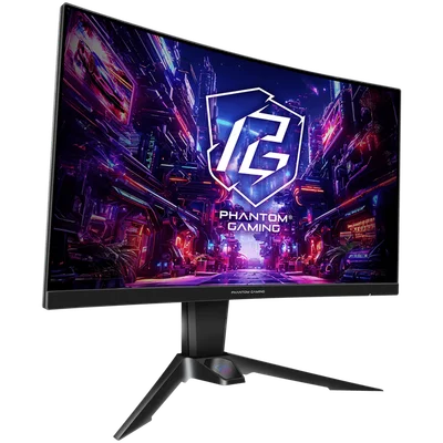 Asrock Curved Gaming Monitor, 27" QHD(2560x1440) VA, Anti-Glare, 180 Hz, 132% sRGB, 5000:1, 16:9, 300 cd/m^2, 178º/178º, 1ms (MPRT), FreeSync, Flicker-free, Tilt, Swivel, Hight adj, VESA, 2x 2W Speaker, 2x HDMI, 1x DP, 1x Audio, Wi-Fi antenna, 3Y