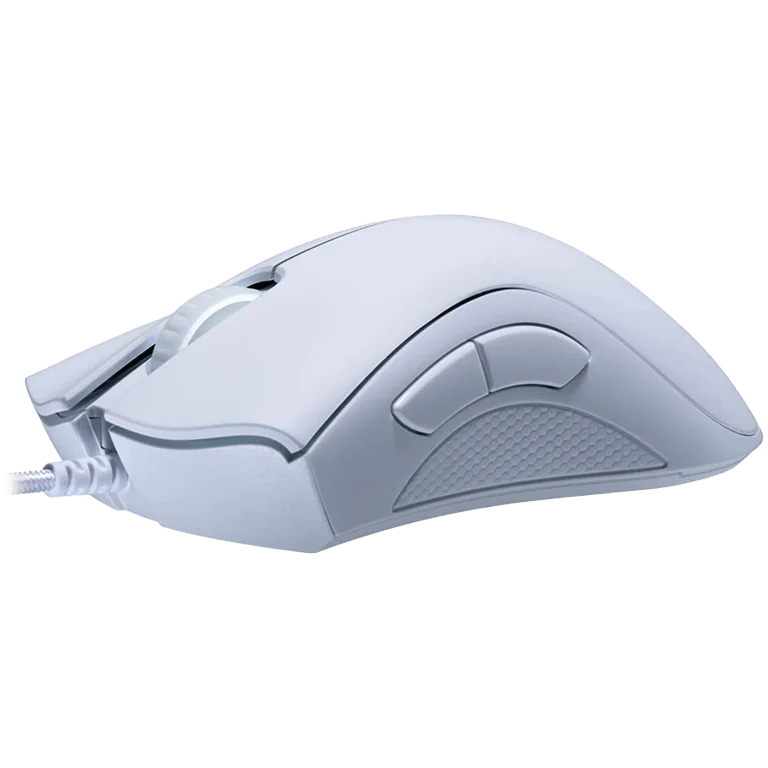 Гейминг мишка Razer DeathAdder Essential White Edition, 6400 dpi, ергономична, механични суичове, 1000 Hz Ultrapolling, бяла