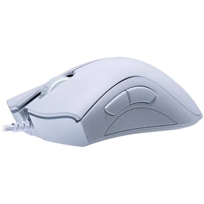 Гейминг мишка Razer DeathAdder Essential White Edition, 6400 dpi, ергономична, механични суичове, 1000 Hz Ultrapolling, бяла