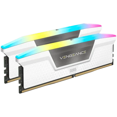 RAM памет CORSAIR VENGEANCE RGB DDR5 32GB (2 x 16GB) 6000MHz CL36 Intel XMP & AMD EXPO Бял