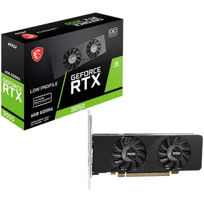 MSI Video Card Nvidia GeForce RTX 3050 LP E 6G OC, 2x HDMI, 1x DP, DUAL FAN, ATX