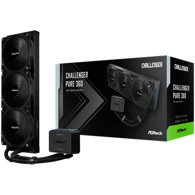 Asrock Challenger Pure 360, AiO liquid cooler, 360 mm radiator, AM5, AM4, LGA1851, LGA1700, 90-ACLA36-BDKGA6, 6Y