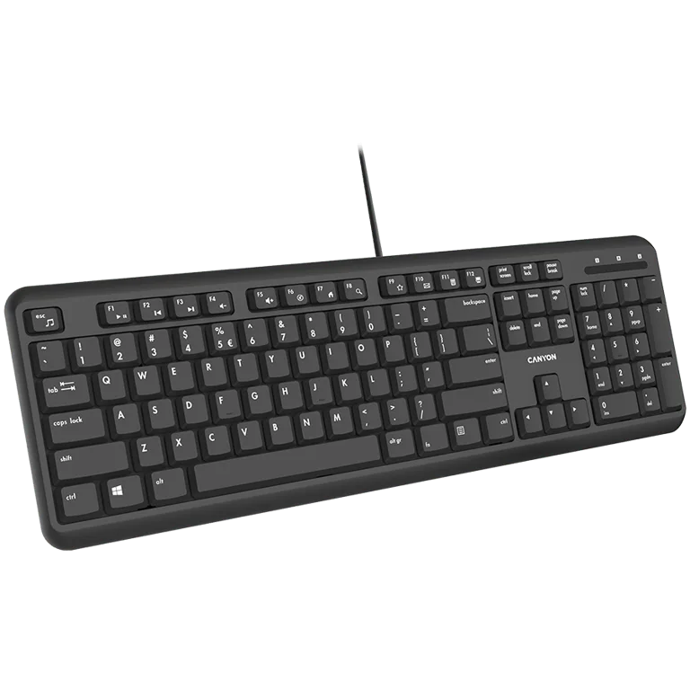 CANYON keyboard HKB-20 EN/BG Velvet Wired  Black