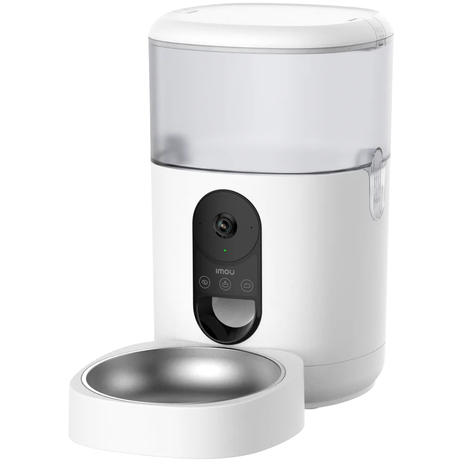 Умен дозатор за храна за домашни любимци IMOU, 2.5K HD, 360° изглед, Wi-Fi, бял