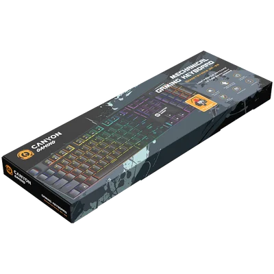 Гейминг клавиатура Canyon Cometstrike GK-55, механична, MX Red суичове, RGB подсветка, USB, черен