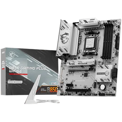 MSI B850 GAMING PLUS WIFI6E, ATX, Socket AM5, 4x DDR5 Dual Channel up to 8200(OC)MHz, 2x PCIe x16 slot, 2x M.2 slot, 4x USB 5Gbps, 3x USB 10Gbps, 1x USB 10Gbps Type-C, HDMI, DP, 7.1 HD Audio, 2.5G LAN, WiFI 6E, BT, 3Y