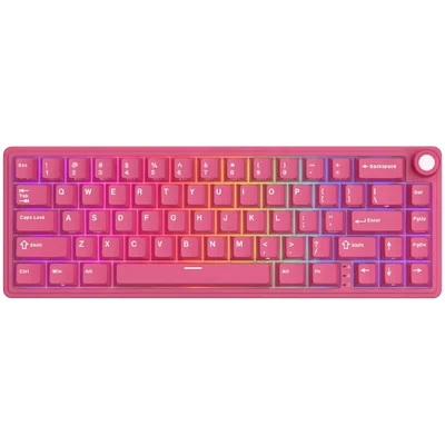 ROYAL KLUDGE R65 Berry Red Gaming Keyboard Cream Switch