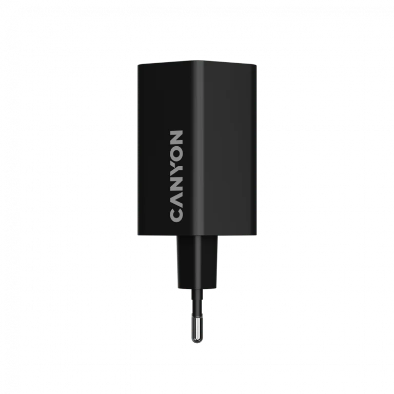 Захранващ адаптер CANYON HEXAGON 65 GaN 65W 2xUSB-C 1xUSB-A EU Черен