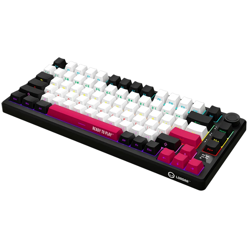 LORGAR KBP7075W, Wireless 75% Mechanical Gaming Keyboard Pro, Black/red, EN layout