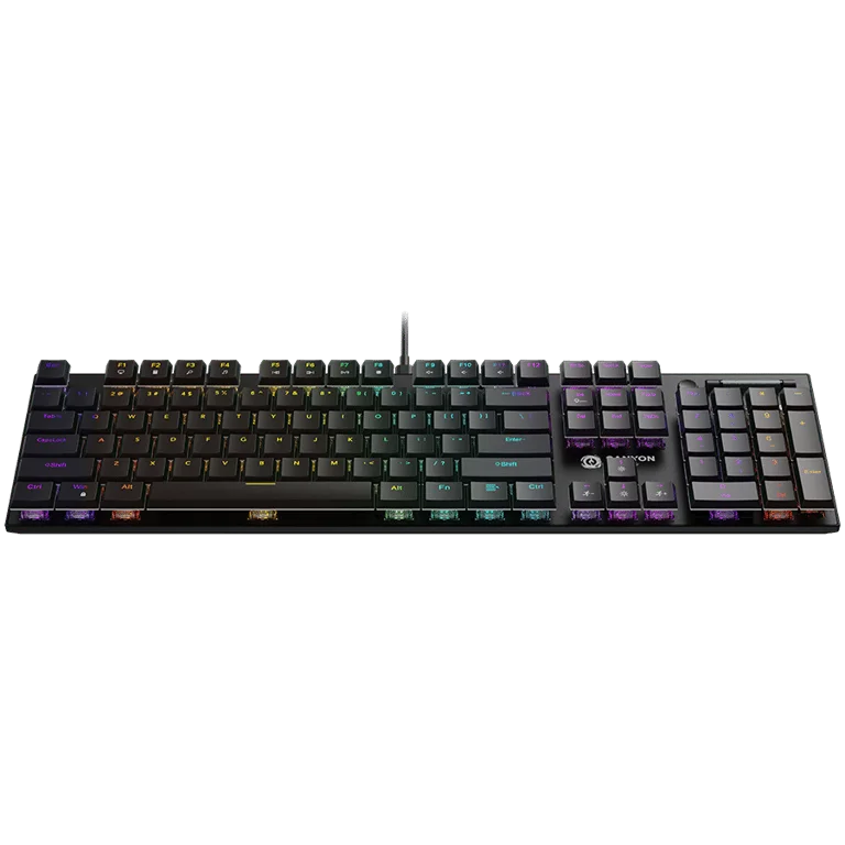 Гейминг клавиатура Canyon Cometstrike GK-55, механична, MX Red суичове, RGB подсветка, USB, черен