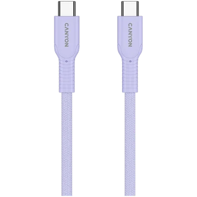 USB кабел CANYON OnWire 60CL USB-C към USB-C 1m 60W, Пурпурен