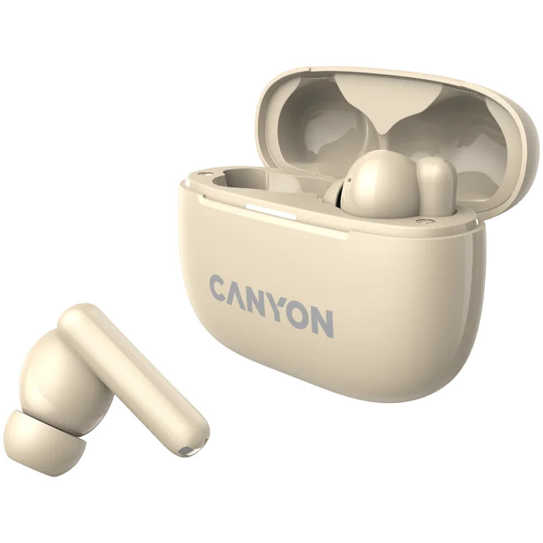 True Wireless слушалки CANYON OnGo TWS-10 ANC+ENC Бежов