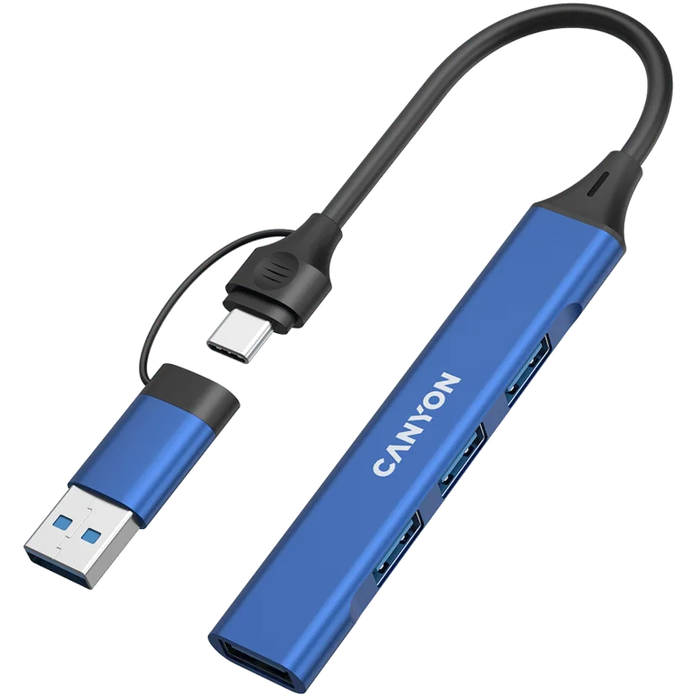 CANYON hub DS-02 4in1 USB-A/C Blue
