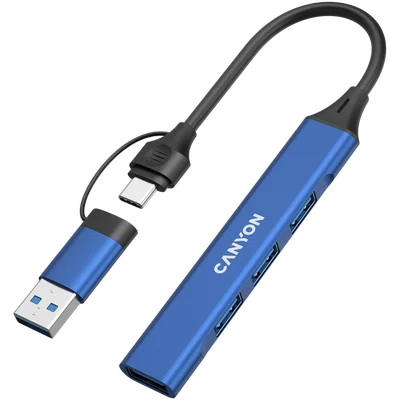 CANYON hub DS-02 4in1 USB-A/C Blue