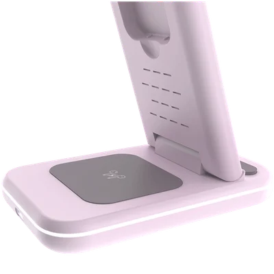 Безжично зарядно устройство Canyon WS-304 15W 3-в-1 Iced Pink