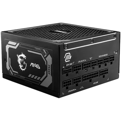 Захранване за компютър MSI MAG A1250GL PCIE5 1250W 80 PLUS Gold ATX, 135 мм вентилатор, модулно, Active PFC, черен