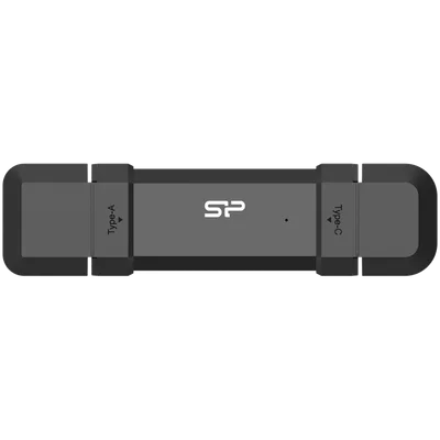 Silicon Power 1TB DS72 Dual USB-C/USB 3.2 Gen 2, Portable External SSD, Steam Deck and iPhone 15 Pro, R/W: up to 1050MB/s; 850MB/s, Black
