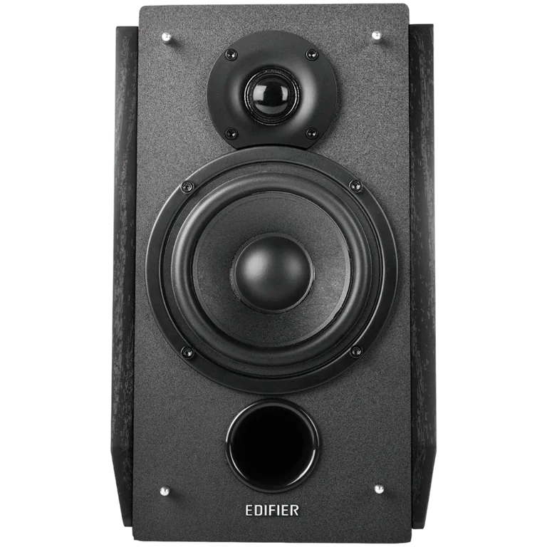 Edifier R1855DB 2.0 Bookshelf Speakers, BT V5.1, Optical, Coaxial, RCA, 0.75-inch Tweeters, 4-inch Drivers, Sub-Out, 70W (RMS), Control Knobs and Remote Control, Matte Black