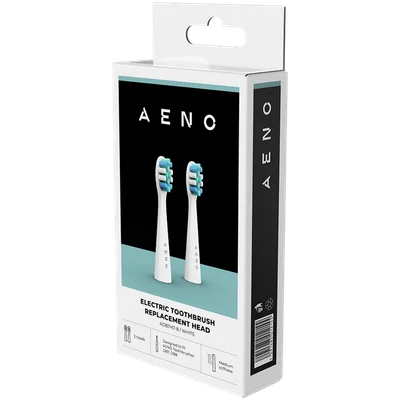 AENO Replacement toothbrush heads, White, Dupont bristles, 2pcs in set (for ADB0007/ADB0008)
