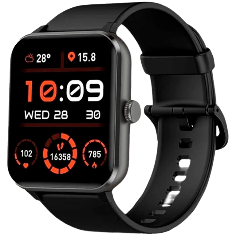 Blackview R50, 1.85-inch TFT HD, 350mAh Battery, 24-hour SpO2 Detection + Heart Rate Monitoring, Calls and SMS notification, Black