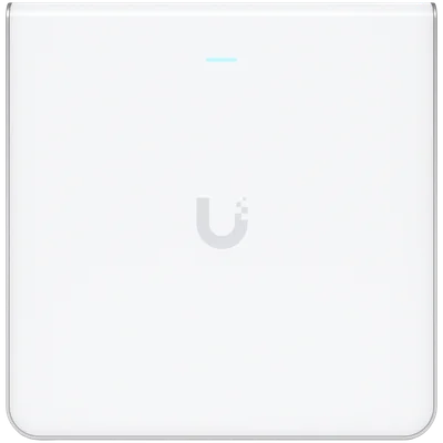 UBIQUITI U6 Enterprise In-Wall, 10 spatial streams, 115 m² (1,250 ft²) coverage, 600+ connected devices, Powered using PoE+/PoE++, (4) GbE ports with (1) PoE output, 2.5 GbE uplink.