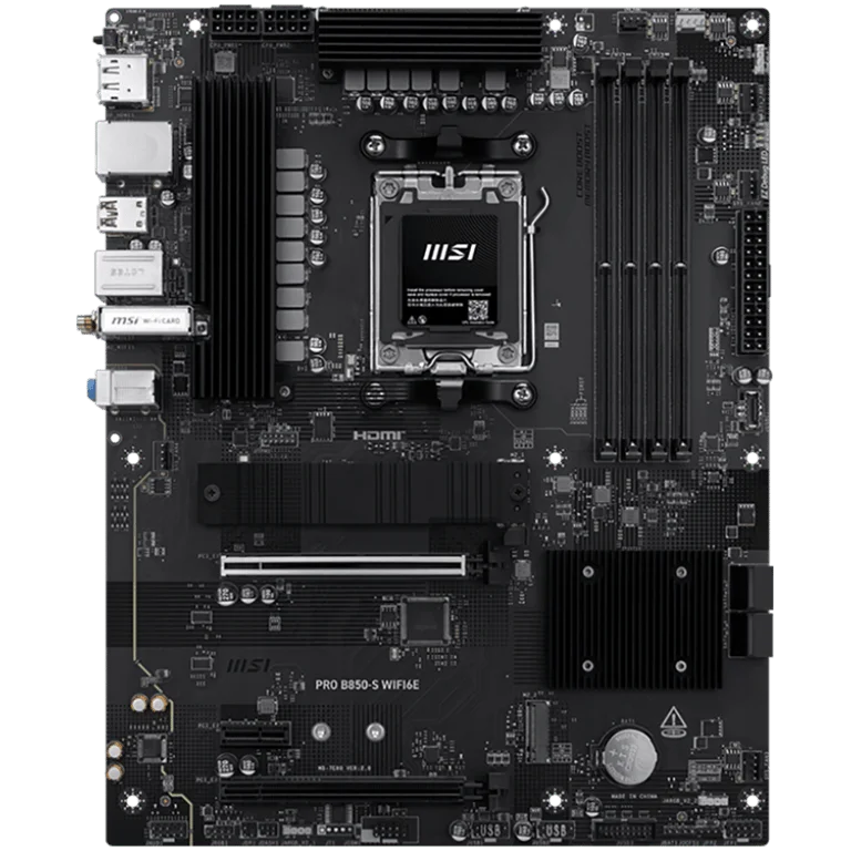 Дънна платка MSI PRO B850-S WIFI6E ATX Socket AM5 DDR5 до 8200MHz 2x PCIe x16 2x M.2 2.5G LAN Wi-Fi 6E Bluetooth 5.3