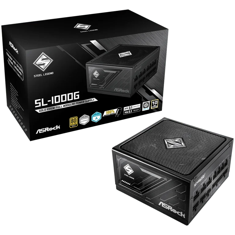 Захранване ASRock SL-1000G 1000W 80 Plus Gold, напълно модулно, ATX 3.1