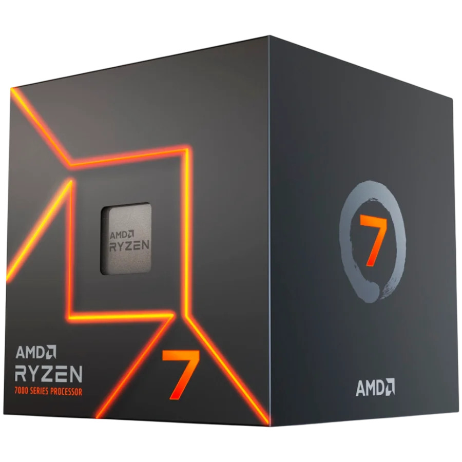 Процесор AMD – Ryzen 7 7700, 8 ядра, 16 нишки, 5.3GHz, Radeon Graphics, AM5, Wraith Stealth