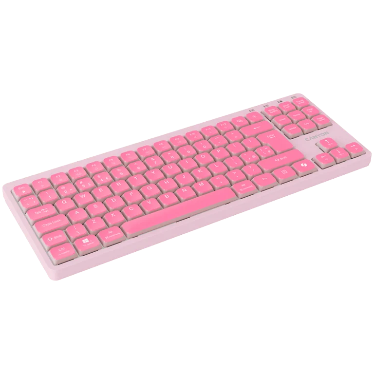 Клавиатура CANYON OnType 10 Low Profile механична, TKL, USB, розова