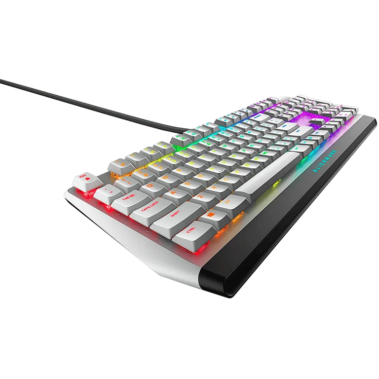 Гейминг клавиатура Alienware AW510K Low-profile RGB механична, бял