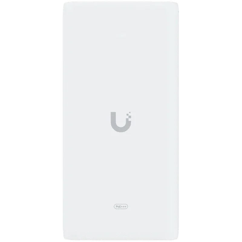 Ubiquiti UniFi 10G PoE+++ Adapter (90W), can power UniFi PoE+++ devices, reduce dependency on PoE switch power, and provide a Multi-Gigabit LAN connection, Contains RJ45 data input, AC cable with earth ground, and PoE+++ output