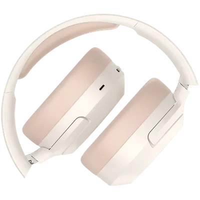 Edifier W820NB Plus v2025 Wireless Over-Ear Headphones, 40mm Dynamic Titanium-Coated Drivers, BT V6.1, ANC, Hi-Res Audio Certification, Up To 88H Battery, USB-C, Ivory