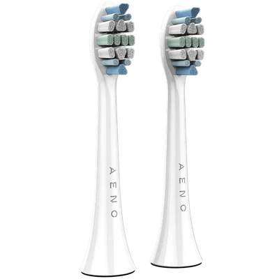 AENO Replacement toothbrush heads, White, Dupont bristles, 2pcs in set (for ADB0003/ADB0005 and ADB0004/ADB0006)