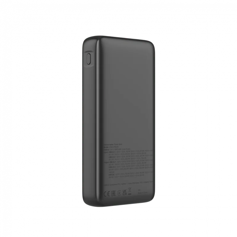 Външна батерия CANYON OnPower 240 PB-240 25000mAh 140W Power Delivery, три порта, дисплей, тъмно сив