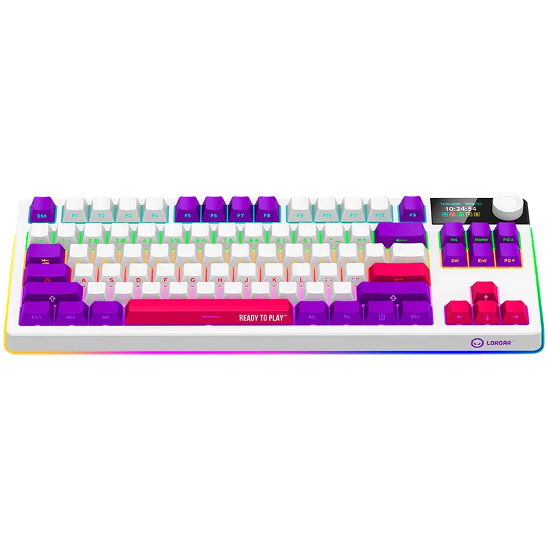 LORGAR Gaming Keyboard KBP70TKLW Pro Wireless White EN