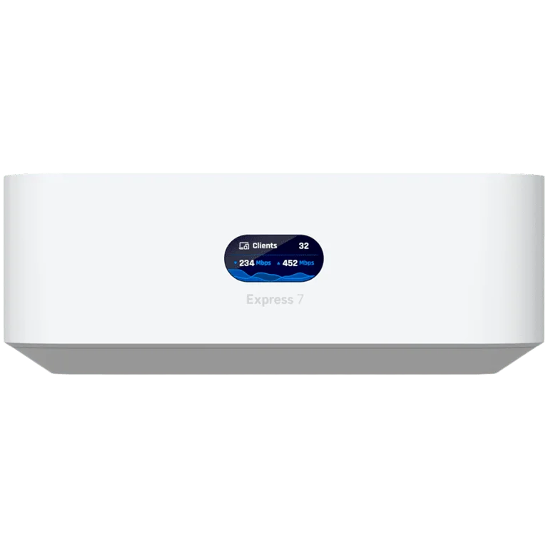 Рутер Ubiquiti UniFi Express 7 UX7, 10G Cloud Gateway, Wi-Fi 7, ARM Cortex-A53, 3GB RAM, RJ-45 WAN/LAN, бял