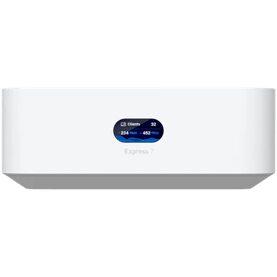 Рутер Ubiquiti UniFi Express 7 UX7, 10G Cloud Gateway, Wi-Fi 7, ARM Cortex-A53, 3GB RAM, RJ-45 WAN/LAN, бял