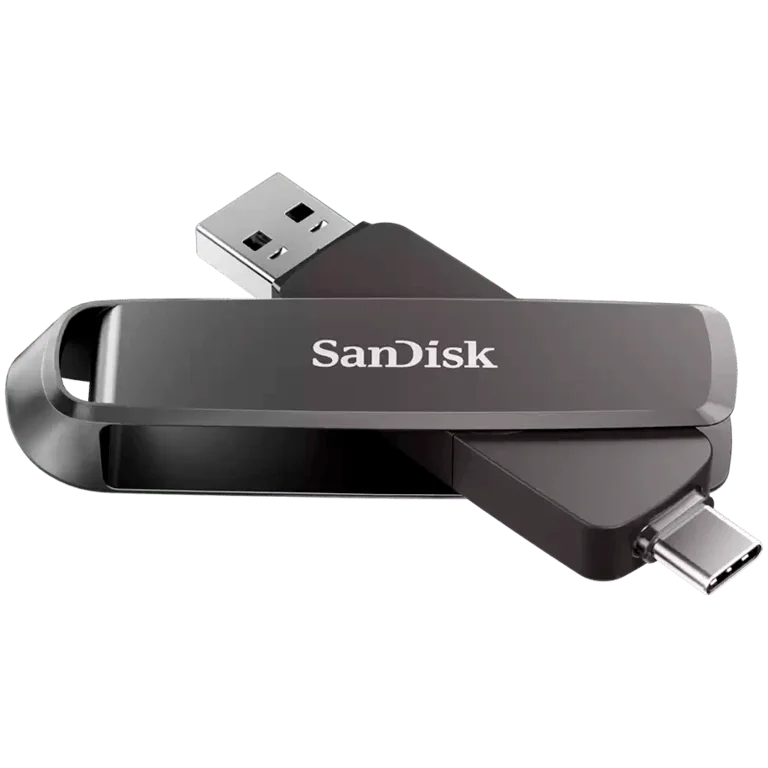 USB флашка SanDisk Extreme PRO Dual Drive 1TB USB 3.2 Gen 2, 1000MB/s, 900MB/s, USB Type-C и USB Type-A, метална, черен