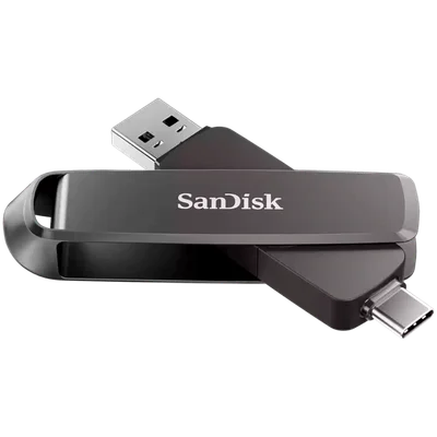 USB флашка SanDisk Extreme PRO Dual Drive 1TB USB 3.2 Gen 2, 1000MB/s, 900MB/s, USB Type-C и USB Type-A, метална, черен