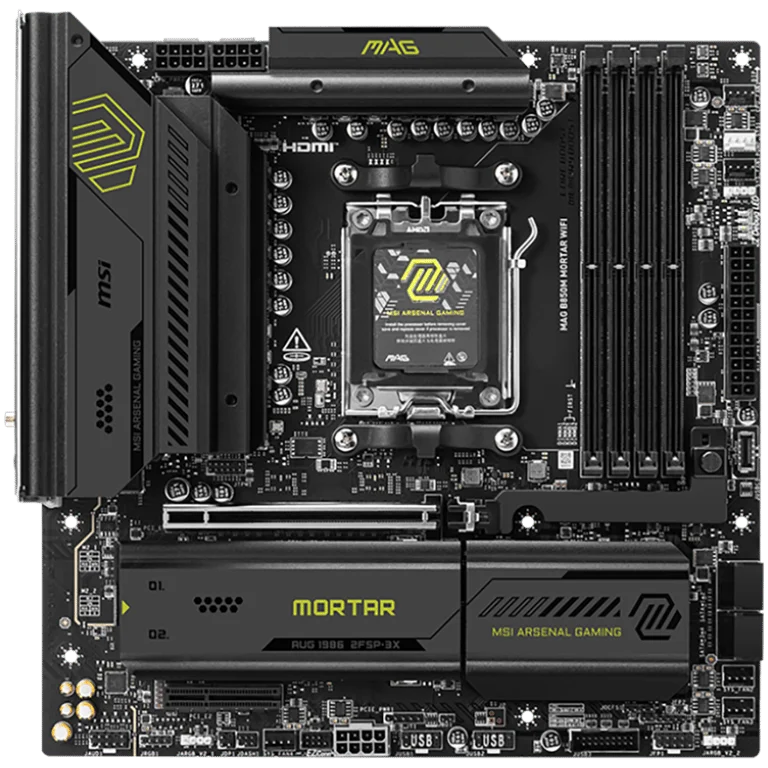 Дънна платка MSI B850M MORTAR WIFI, Socket AM5, mATX, DDR5, Wi-Fi 7